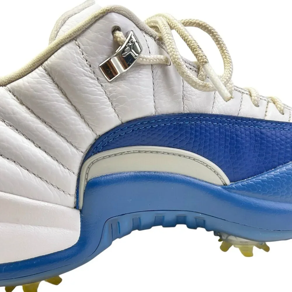 Nike Air Jordan 12 Golf Shoes Mens Size 8 White Blue DH4120-101 Cleats Jumpman